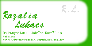 rozalia lukacs business card